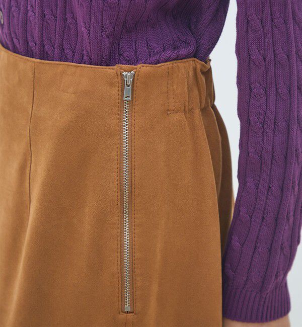 MACPHEE「フェイクスエード Iラインマキシスカート」|タイト|