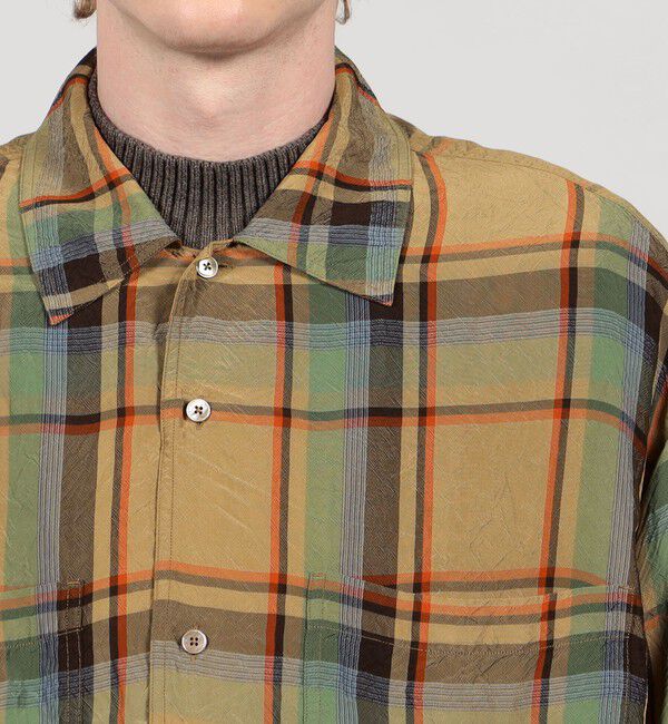 TOMORROWLAND MENS「レーヨン ダブルポケット チェックシャツ Lyria」|シャツ・ブラウス|