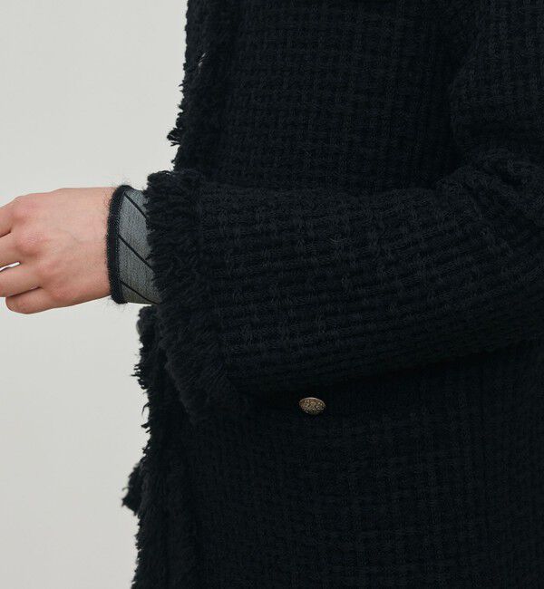 DES PRES「ツイードフリンジ 4ポケットジャケット」|ノーカラージャケット|