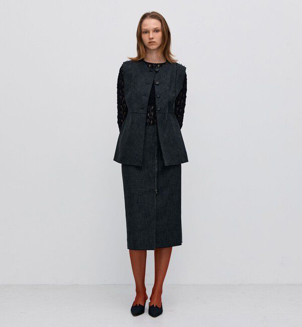 BACCA「ヘリンボーンツイード カットオフコンビベスト」|ベスト・ジレ|