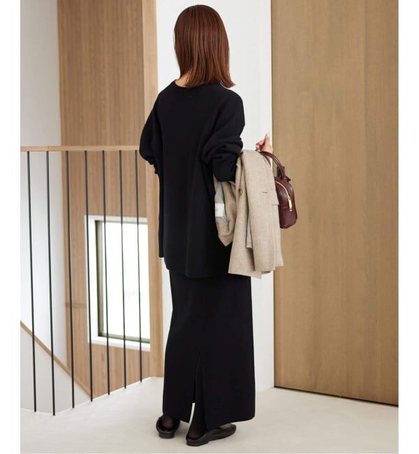 SLOBE IENA「《セットアップ対応可/追加》ウォッシャブルスムースニットスカート」|スカート|