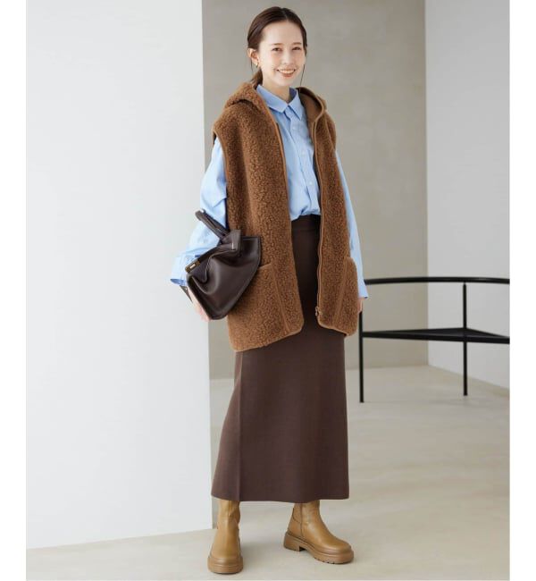 SLOBE IENA「《セットアップ対応可/追加》ウォッシャブルスムースニットスカート」|スカート|