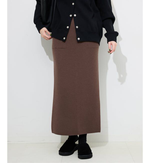 SLOBE IENA「《セットアップ対応可/追加》ウォッシャブルスムースニットスカート」|スカート|