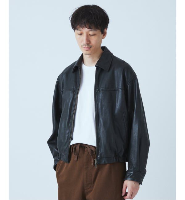 JOURNAL STANDARD「シープ レザー ウォッシュド ジップ ブルゾン」|ライダースジャケット|