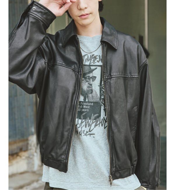 JOURNAL STANDARD「シープ レザー ウォッシュド ジップ ブルゾン」|ライダースジャケット|