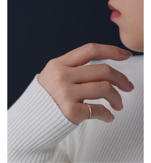 Lilas by Spick&Span「5ピースダイヤステーションピンキーリング K10」|リング|ゴールド