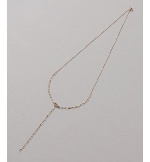 Lilas by Spick&Span「オーバルダイヤクリップチェーンYネックレス K10」|ネックレス|