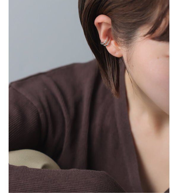 Spick and Span「【SAMH by LILAS】カフイヤリングダブルフープ SV（片耳）」|イヤーカフ|