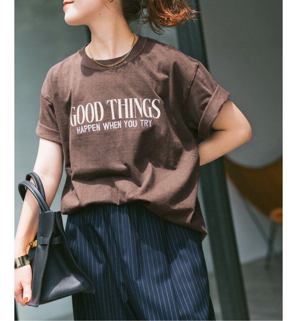 Spick and Span「GOOD ROCK SPEED / グッドロックスピード 別注lettered Tシャツ」|Tシャツ・カットソー|ブラウン