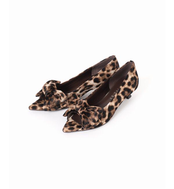  「3.5cmポインテッドリボンオープントゥパンプス」|パンプス|