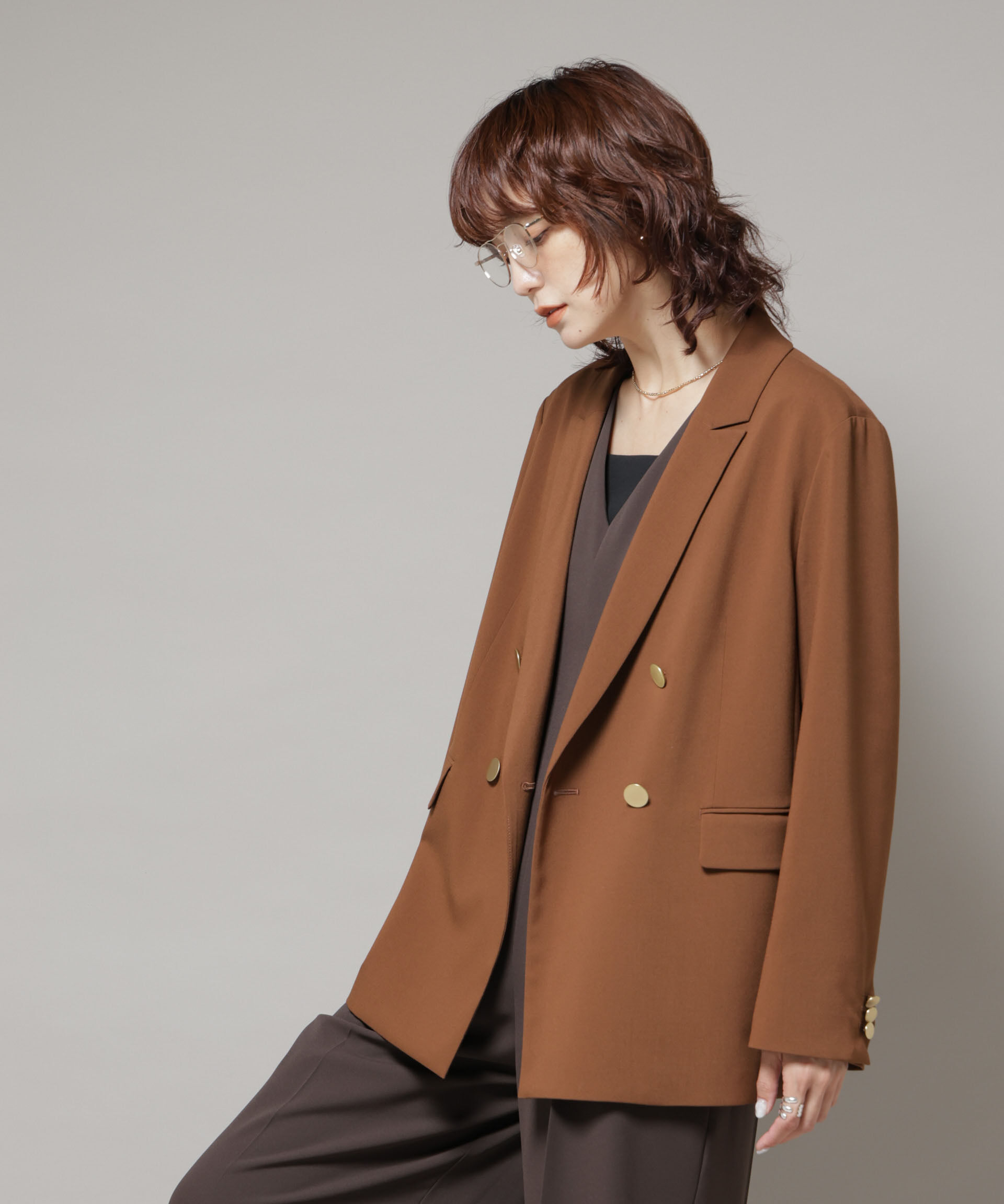 nano･universe「ドライウェザーストレッチダブルジャケット(セットアップ可)」|テーラードジャケット|