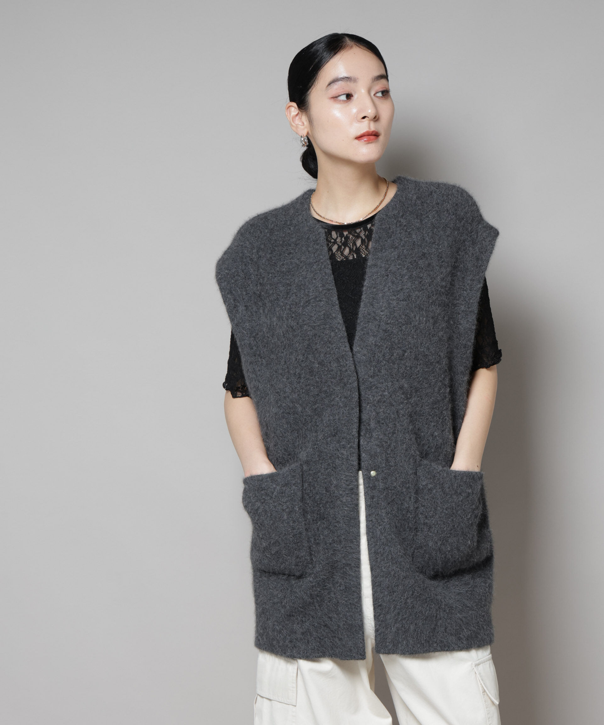 nano･universe「ウォッシャブルフォックスリバーニットジレ」|ニット・セーター|