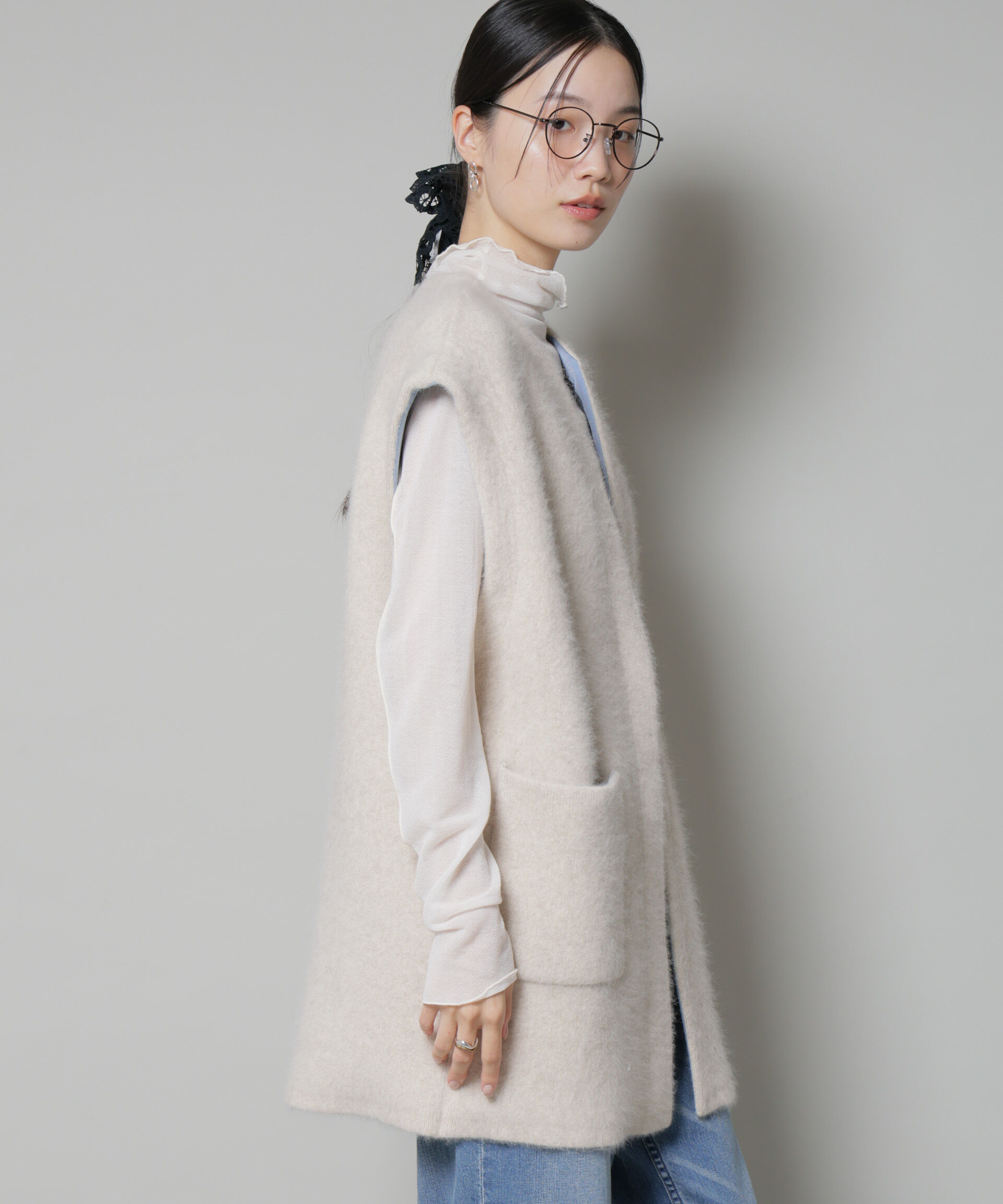 nano･universe「ウォッシャブルフォックスリバーニットジレ」|ニット・セーター|