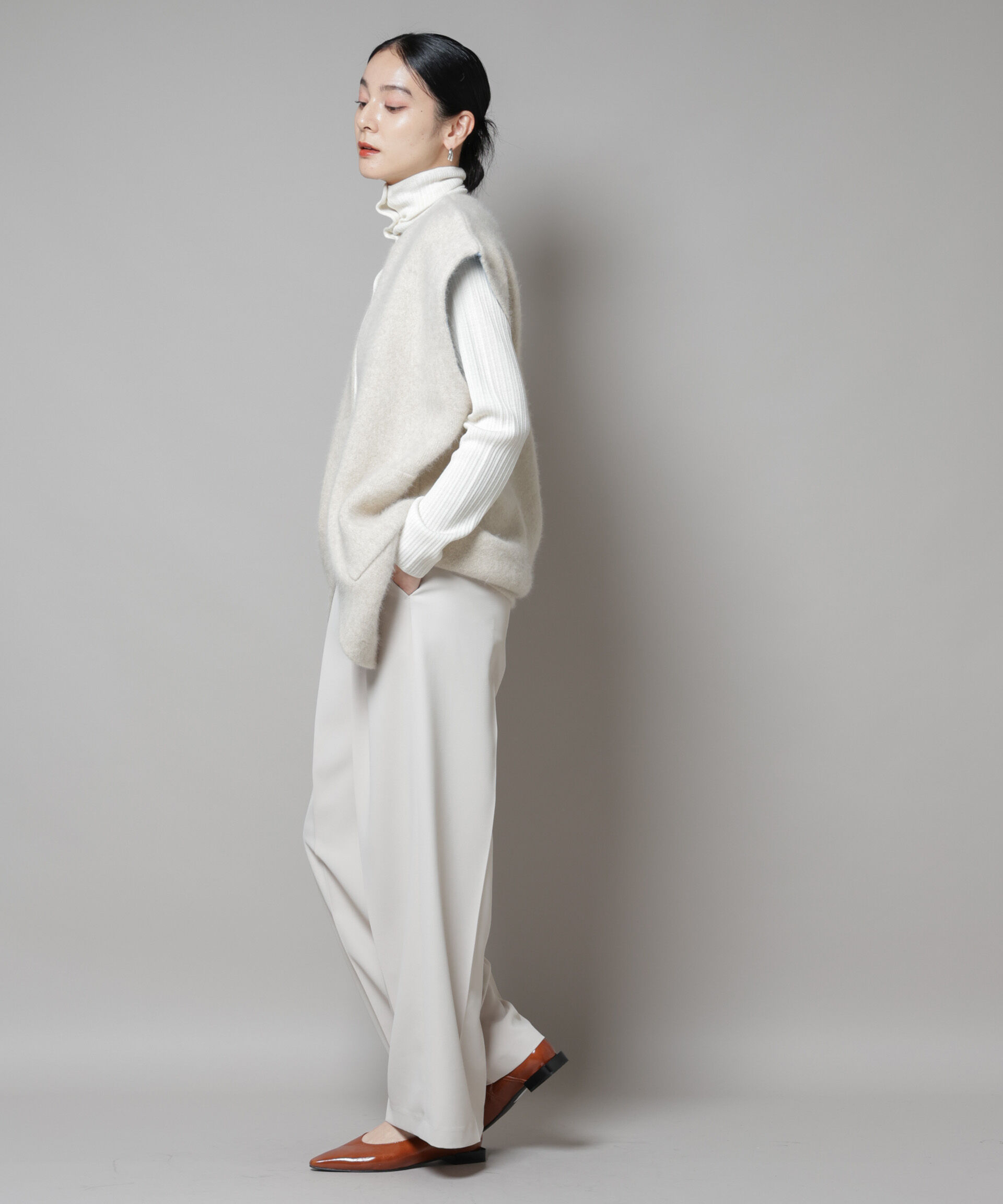 nano･universe「ウォッシャブルフォックスリバーニットジレ」|ニット・セーター|