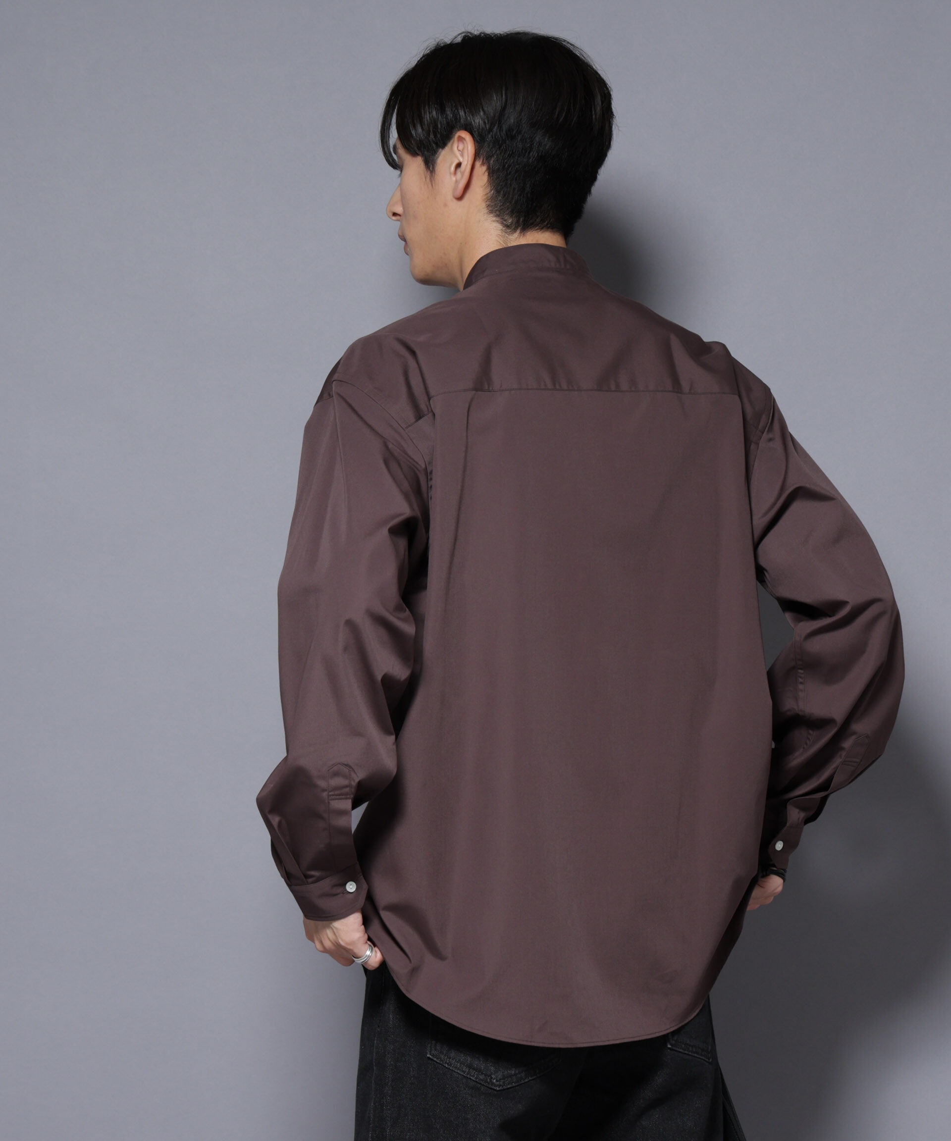 nano･universe「「大人のワイドシャツ」バンドカラー 長袖」|シャツ・ブラウス|