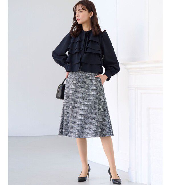 組曲「【KUMIKYOKU NAVY】コンフォータブルドレープ フリルブラウス」|シャツ・ブラウス|