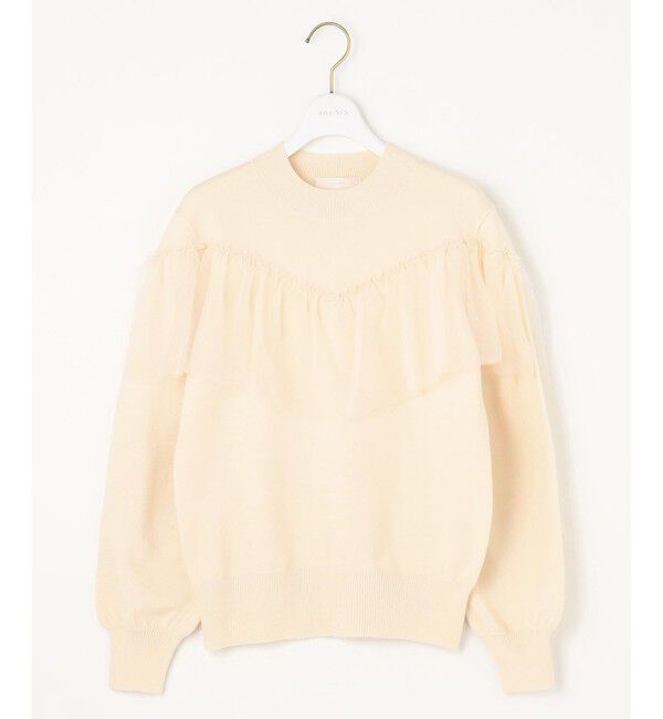 ANY SIS「【洗える】フリルチュールコンビ ニット」|ニット・セーター|