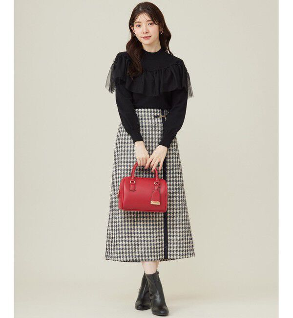 ANY SIS「【洗える】フリルチュールコンビ ニット」|ニット・セーター|