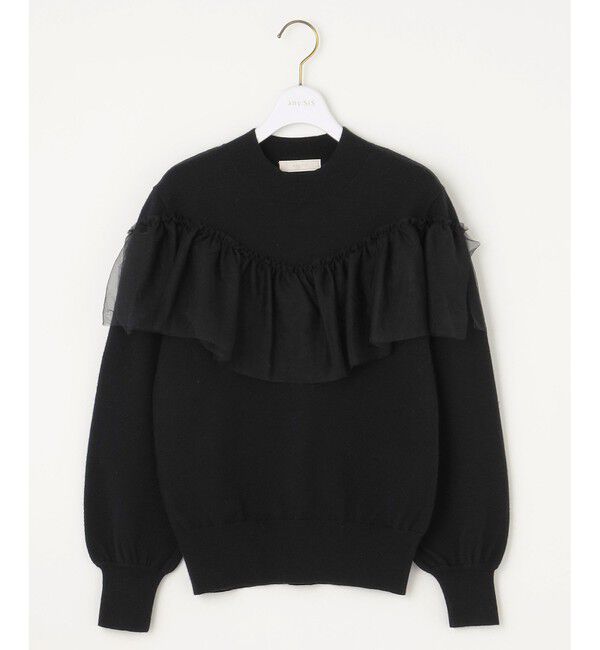 ANY SIS「【洗える】フリルチュールコンビ ニット」|ニット・セーター|