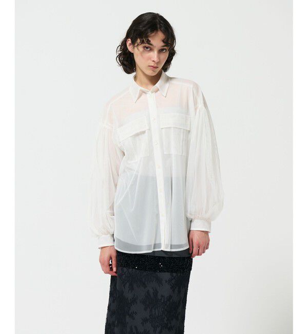 Diagram「チュールレイヤードシャツ」|シャツ・ブラウス|ホワイト