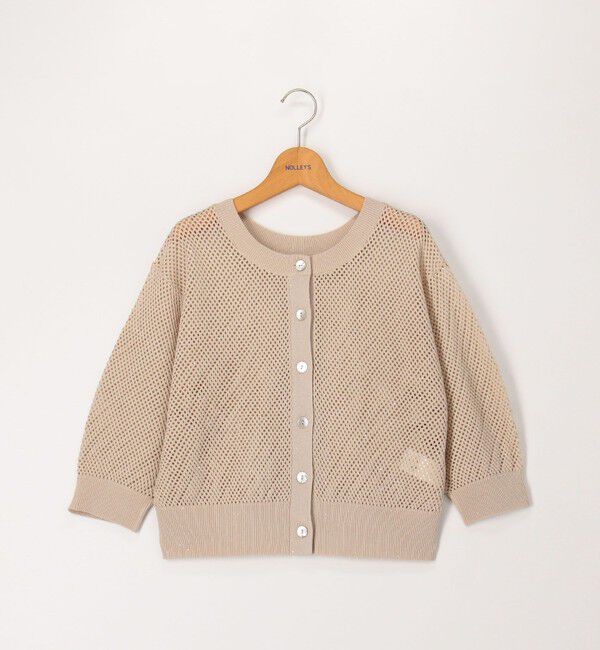 NOLLEY'S「《手洗い可能》スパンコールメッシュ5分袖カーディガン」|カーディガン|