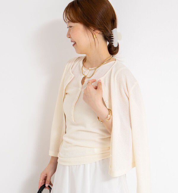 NOLLEY'S「《アンサンブル対応》シアーワッフル2WAYカーディガン」|カーディガン|