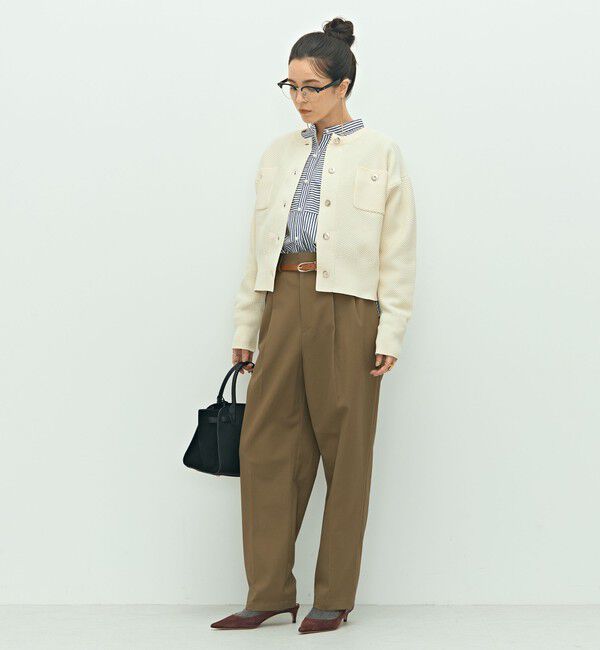 NOLLEY'S「《手洗い可能》鹿の子編みクルーネックカーディガン」|カーディガン|