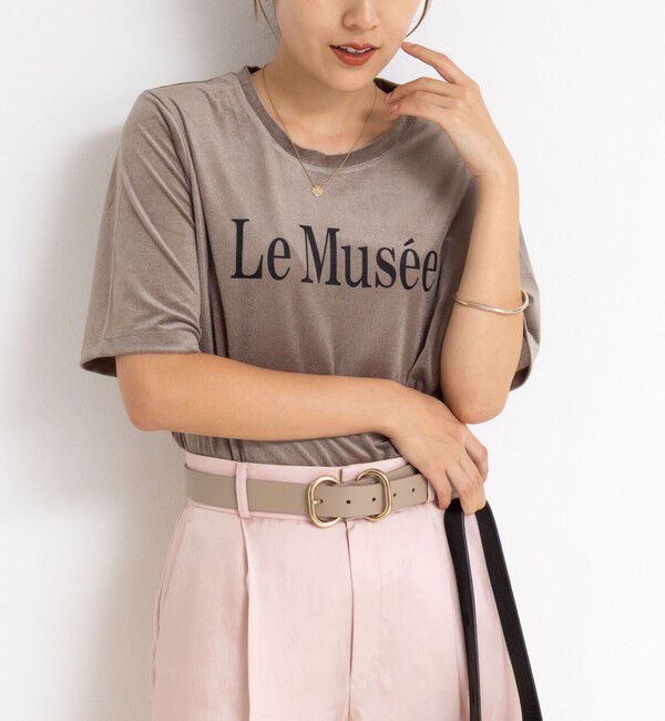 NOLLEY'S「シアートリコットベロアプリントTシャツ」|Tシャツ・カットソー|カーキ