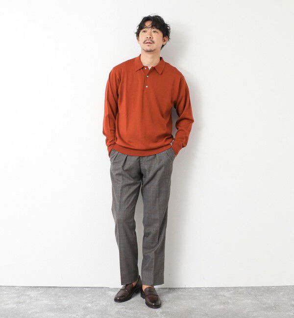 NOLLEY'S goodman「14G成型 ウォッシャブル NSN長袖ポロニット 25AW」|ニット・セーター|