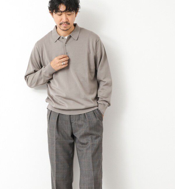 NOLLEY'S goodman「14G成型 ウォッシャブル NSN長袖ポロニット 25AW」|ニット・セーター|