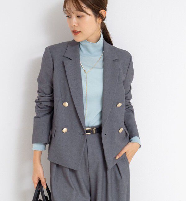 NOLLEY'S sophi「《セットアップ対応》ウォッシャブルウール混ツイルショートジャケット」|テーラードジャケット|