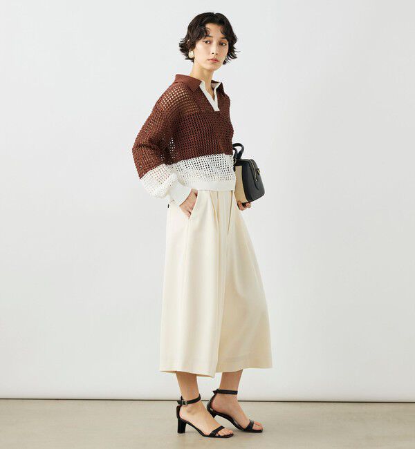 NOLLEY'S「《手洗い可能》テープメッシュ編ポロプルオーバー」|ニット・セーター|