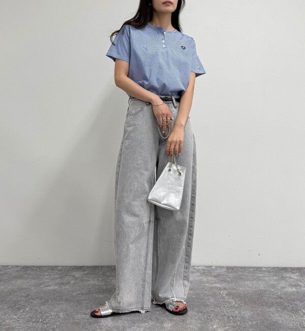 fredy emue「ハートFR刺繍ヘンリーTシャツ」|Tシャツ・カットソー|