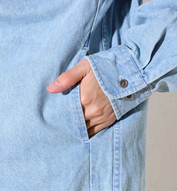 GLOSTER「【GEVACO】デニムフーディーシャツ フード付きデニムシャツ」|シャツ・ブラウス|