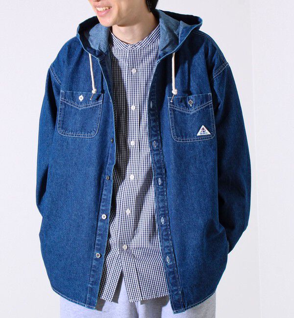 GLOSTER「【GEVACO】デニムフーディーシャツ フード付きデニムシャツ」|シャツ・ブラウス|