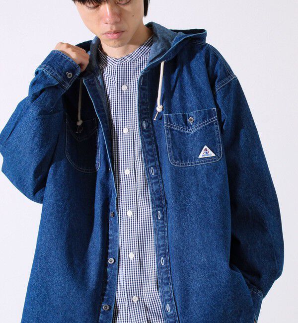 GLOSTER「【GEVACO】デニムフーディーシャツ フード付きデニムシャツ」|シャツ・ブラウス|
