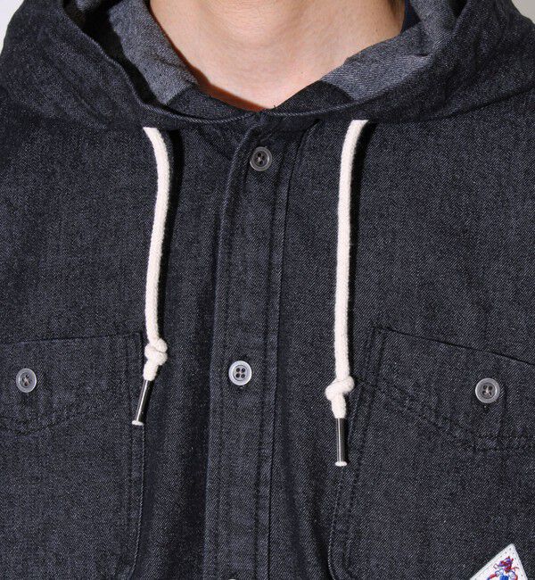 GLOSTER「【GEVACO】デニムフーディーシャツ フード付きデニムシャツ」|シャツ・ブラウス|