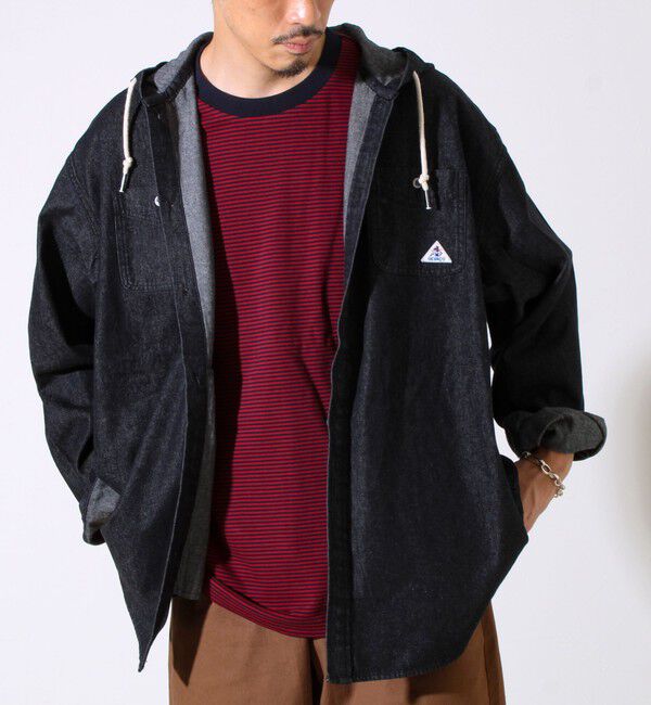 GLOSTER「【GEVACO】デニムフーディーシャツ フード付きデニムシャツ」|シャツ・ブラウス|