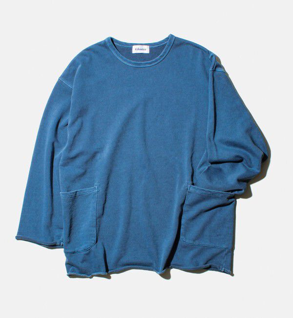 GLOSTER「【秋の一枚着にちょうどいい】9分袖ダブルポケットプルオーバー」|Tシャツ・カットソー|インディゴブルー