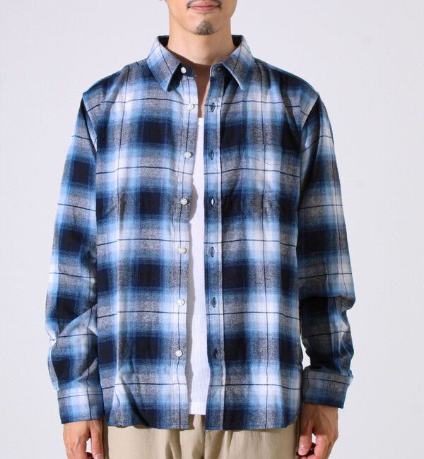 GLOSTER「＜つぶし衿＞U.S.COTTON混 レギュラーカラーチェックネルシャツ」|シャツ・ブラウス|