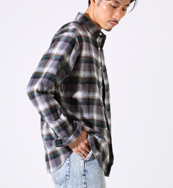 GLOSTER「＜つぶし衿＞U.S.COTTON混 レギュラーカラーチェックネルシャツ」|シャツ・ブラウス|