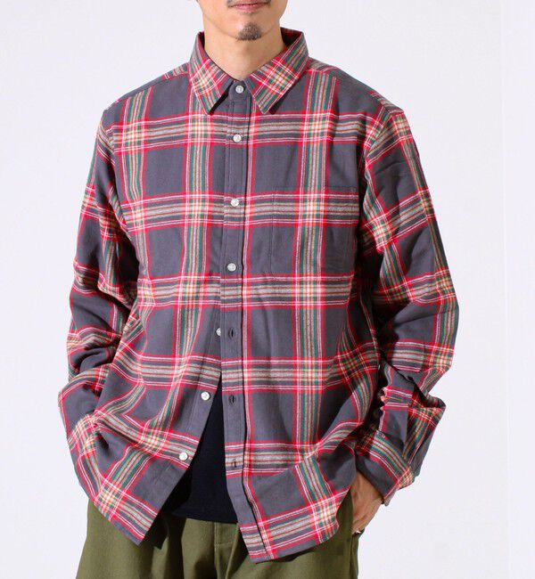 GLOSTER「＜つぶし衿＞U.S.COTTON混 レギュラーカラーチェックネルシャツ」|シャツ・ブラウス|