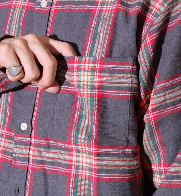 GLOSTER「＜つぶし衿＞U.S.COTTON混 レギュラーカラーチェックネルシャツ」|シャツ・ブラウス|