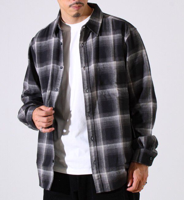 GLOSTER「＜つぶし衿＞U.S.COTTON混 レギュラーカラーチェックネルシャツ」|シャツ・ブラウス|