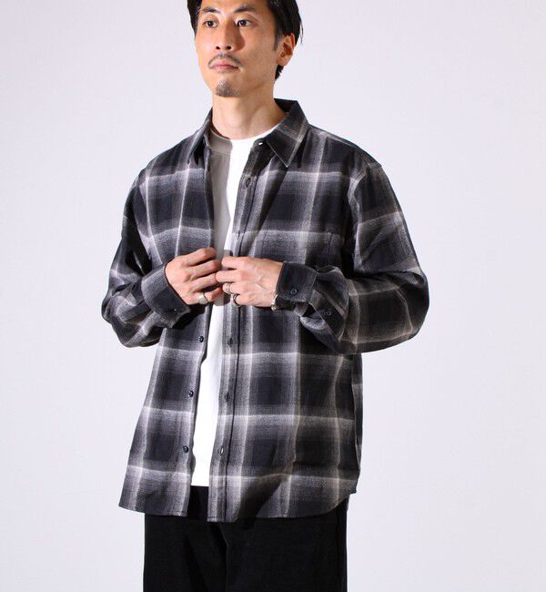 GLOSTER「＜つぶし衿＞U.S.COTTON混 レギュラーカラーチェックネルシャツ」|シャツ・ブラウス|