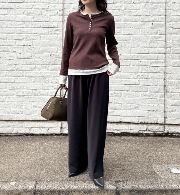 fredy emue「【リピーター続出！/高身長サイズあり】とろみWarmストレートイージーパンツ」|チノ|