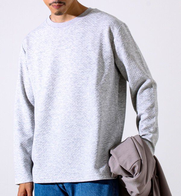 GLOSTER「【人気シリーズ第2弾】【新柄ジャガード登場】フクレクロスジャガードロンT」|Tシャツ・カットソー|