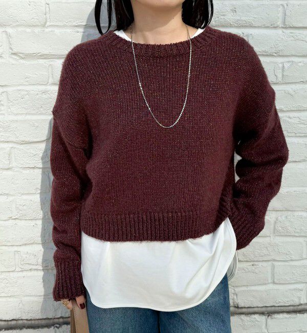 fredy emue「キラキラクロップド丈ニットプルオーバー」|ニット・セーター|