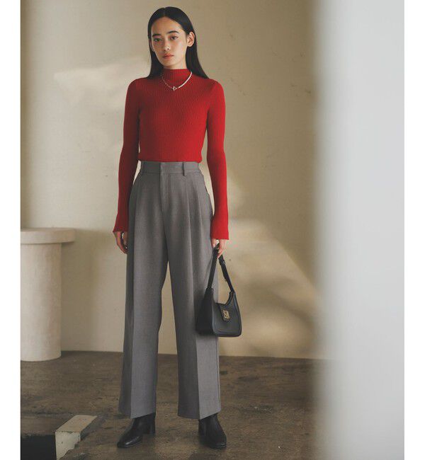 VIS「【新色追加】リブニットプチハイネックプルオーバー【低身長向けサイズ有】」|ニット・セーター|