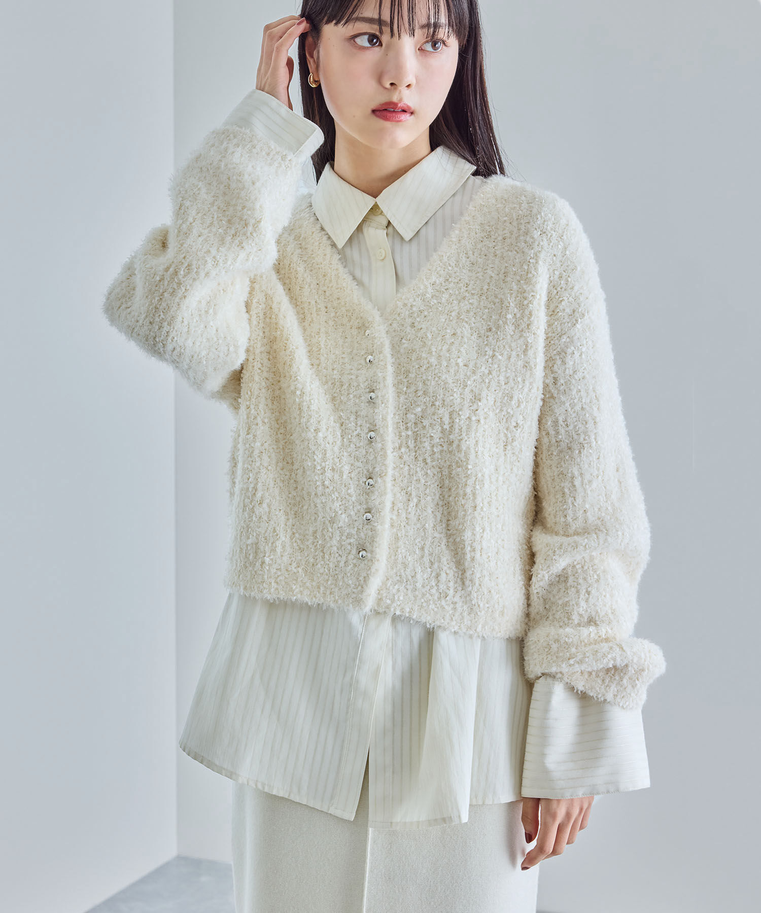 VIS「フェザーリボンヤーン多釦カーディガン」|カーディガン|キナリ(16)